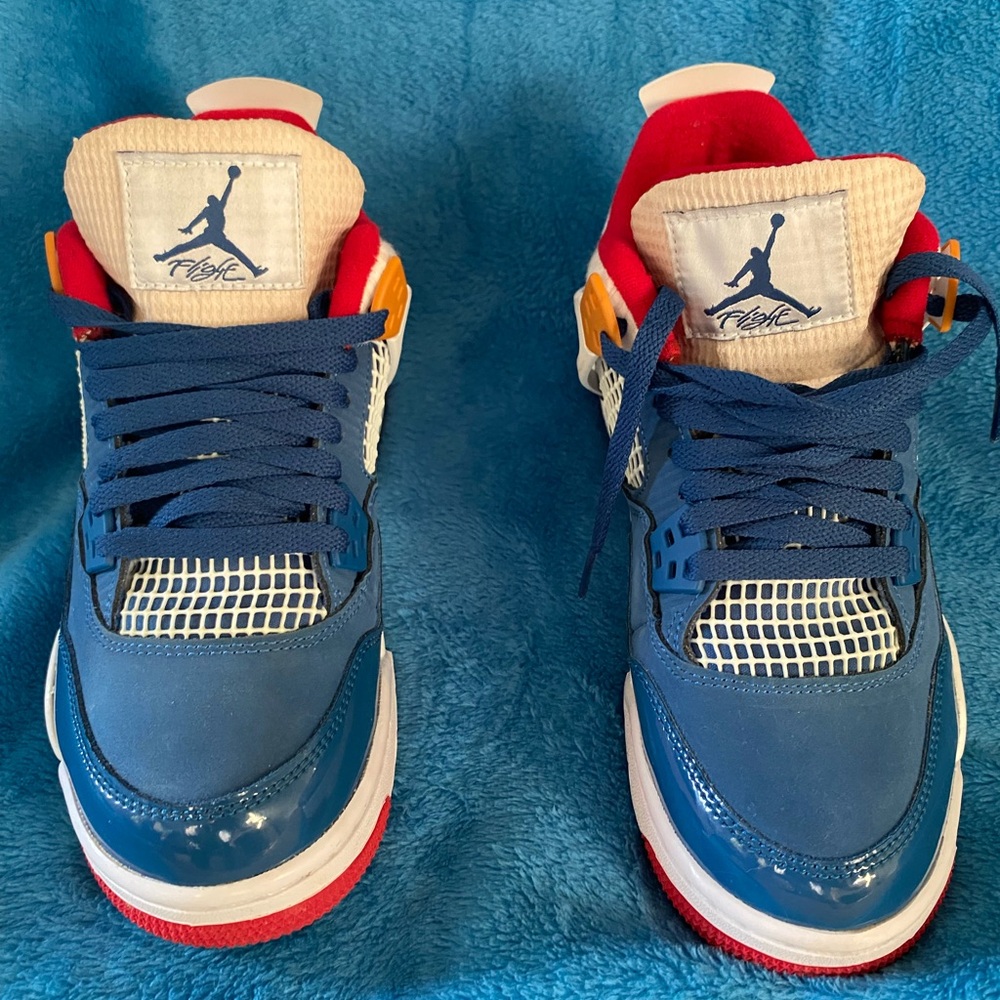 JORDAN 4 RED WHITE & BLUE